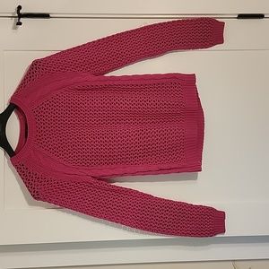 Fucia Pink cable knit sweater, size large.